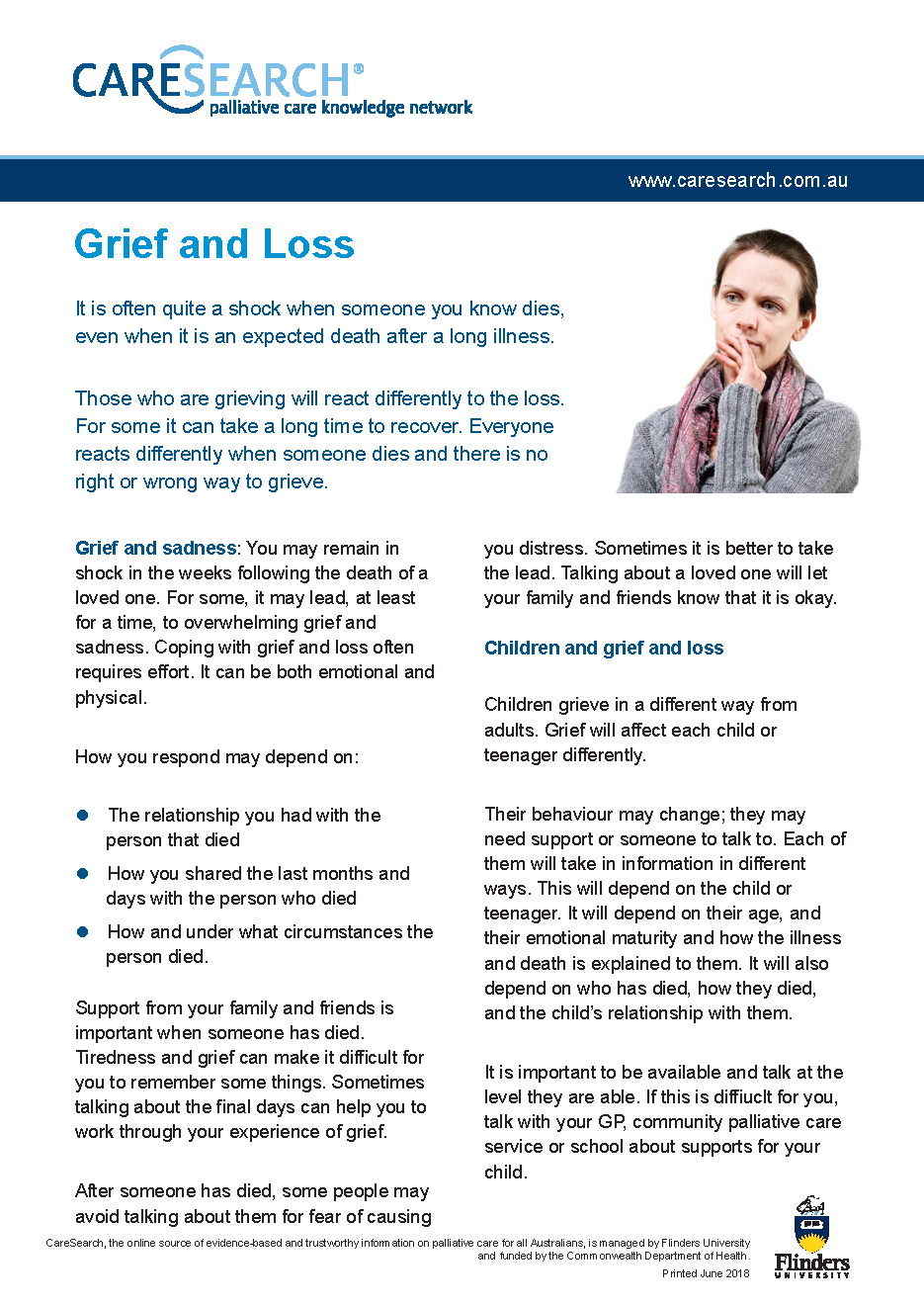 Grief and loss factsheet