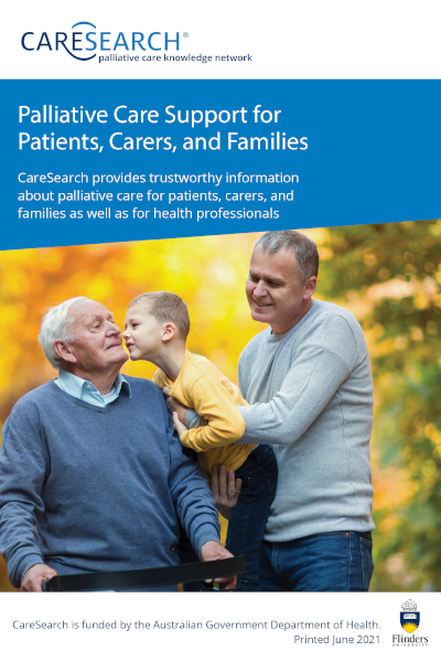 Cover Image of the Palliative care support for patients, carers, and families booklet