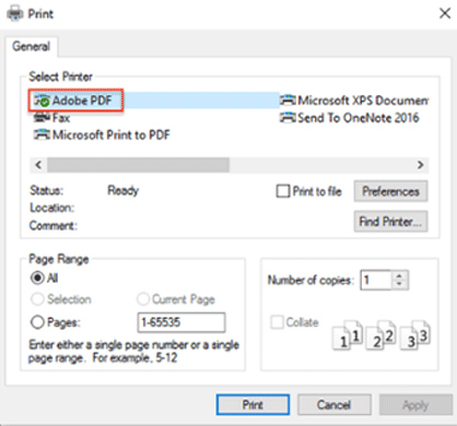 How to create a pdf using Windows