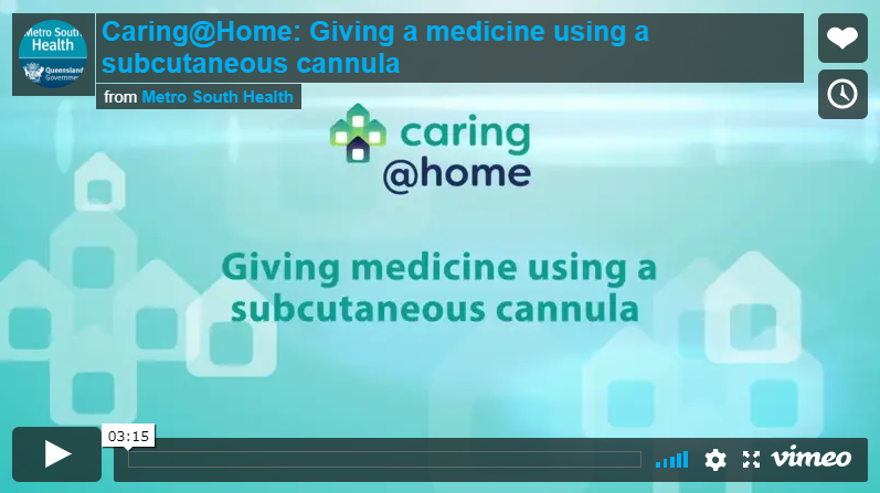 Play Video - Giving medicine using a subcutaneous cannula