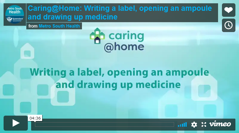 Play Video - Writing a label, opening an ampoule and drawing up medicine
